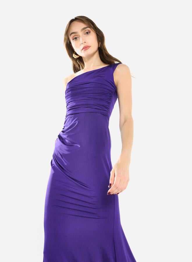 House of Moda Women One Shoulder Draped Evening Maxi Dress - Image 4